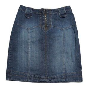 Route 66 Jean Skirt Womens Size 8 Blue Denim Stretch High Waist?